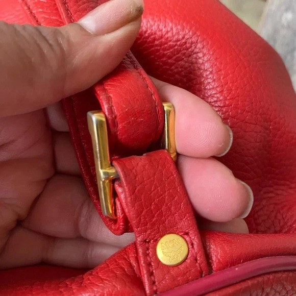 MCM Red  Small Leather  Backpack - Picture 8 of 16